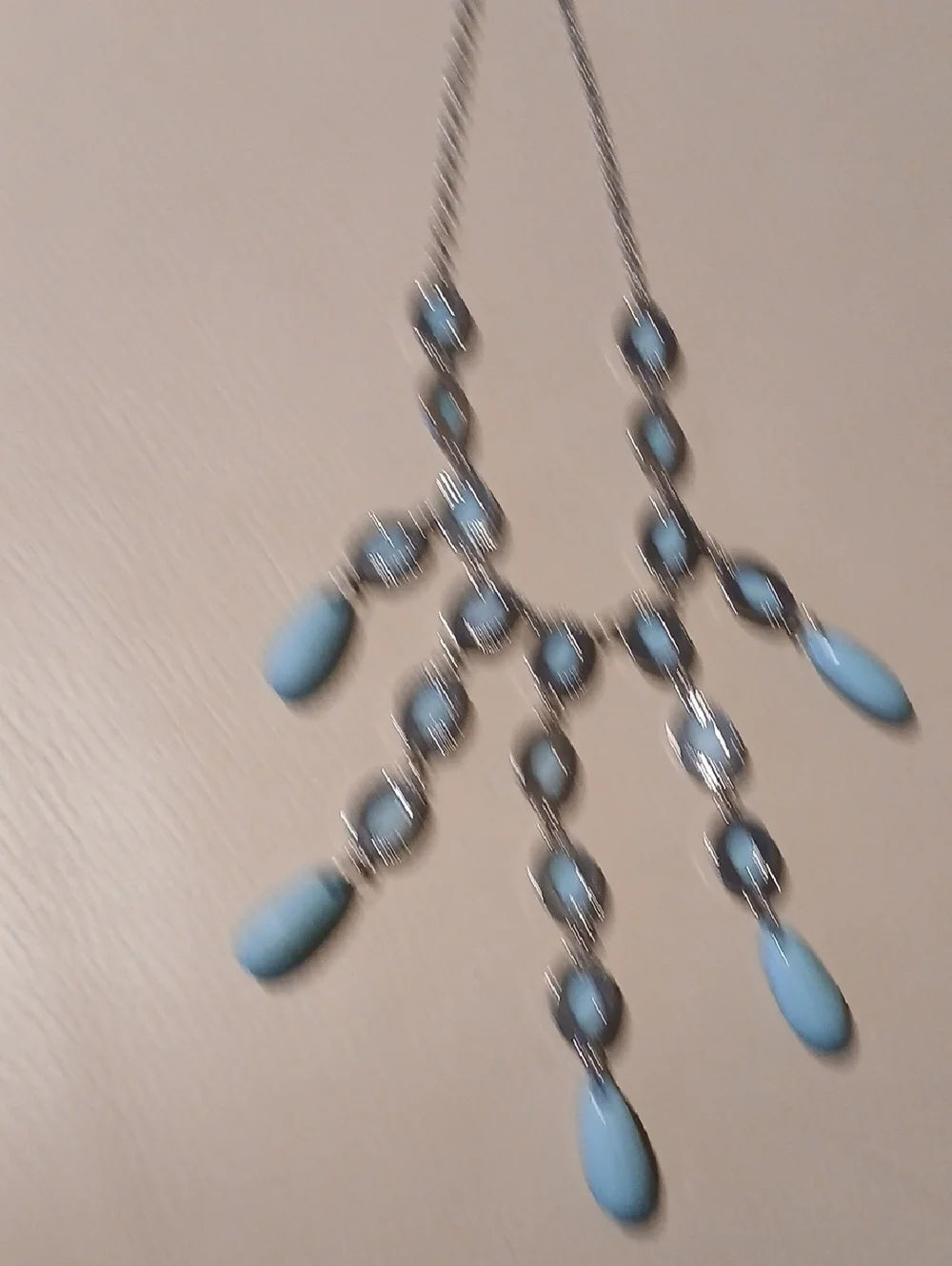 Statement Necklace With Silvertone Chain - Picture 2 of 3
